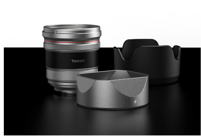TELESIN 2x telefoto lens, CNC kare parasoley ve klasik yuvarlak parasoley